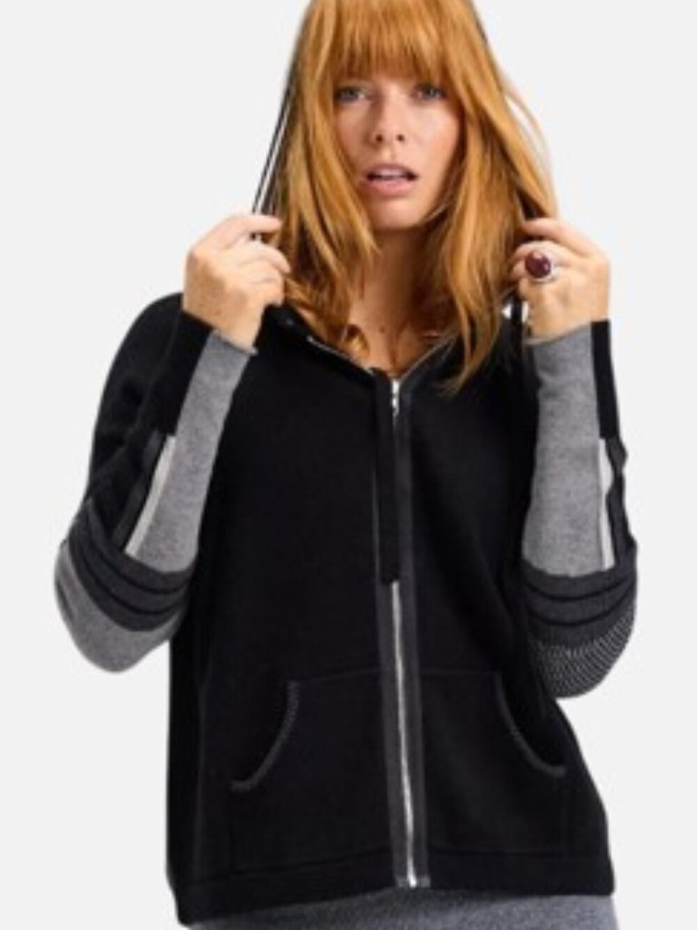 NWT Zaket & Plover Mixed Media Hoodie, Size Medium